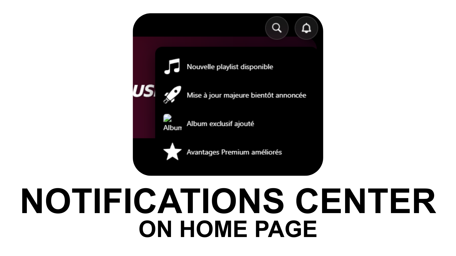 Centre de notifications PelfoxNite Music