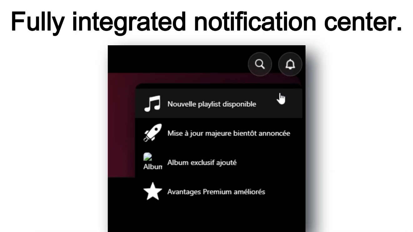Centre de notifications PelfoxNite Music
